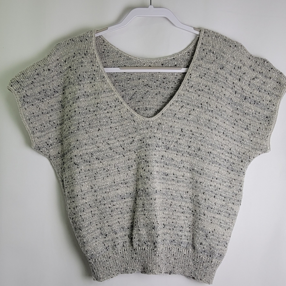 VTG Women's V-Neck Sweater Knit -‎ Gray